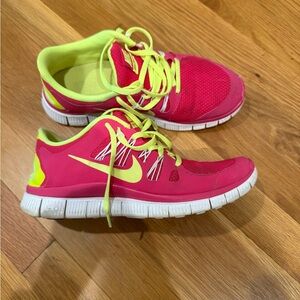 Nike Women's Athletic Shoes - Pink and Yellow